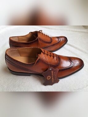 👞 NWT Liberty Fortune Men's Leather Wingtip Brogues Sz 13 👞